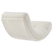 Posh Living Allana Upholstered Sherpa & Wood Rocking Chair in Ivory White