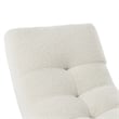 Posh Living Allana Upholstered Sherpa & Wood Rocking Chair in Ivory White
