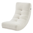 Posh Living Allana Upholstered Sherpa & Wood Rocking Chair in Ivory White