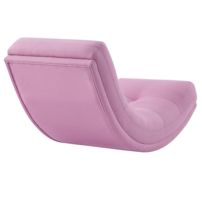 Posh Living Allana Upholstered Linen & Wood Rocking Chair in Pink