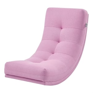 Posh Living Allana Upholstered Linen & Wood Rocking Chair in Pink
