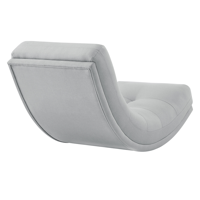 Posh Living Allana Upholstered Linen & Wood Rocking Chair in Gray