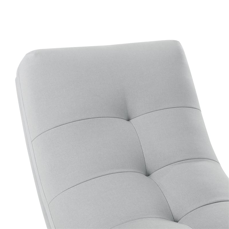 Posh Living Allana Upholstered Linen & Wood Rocking Chair in Gray