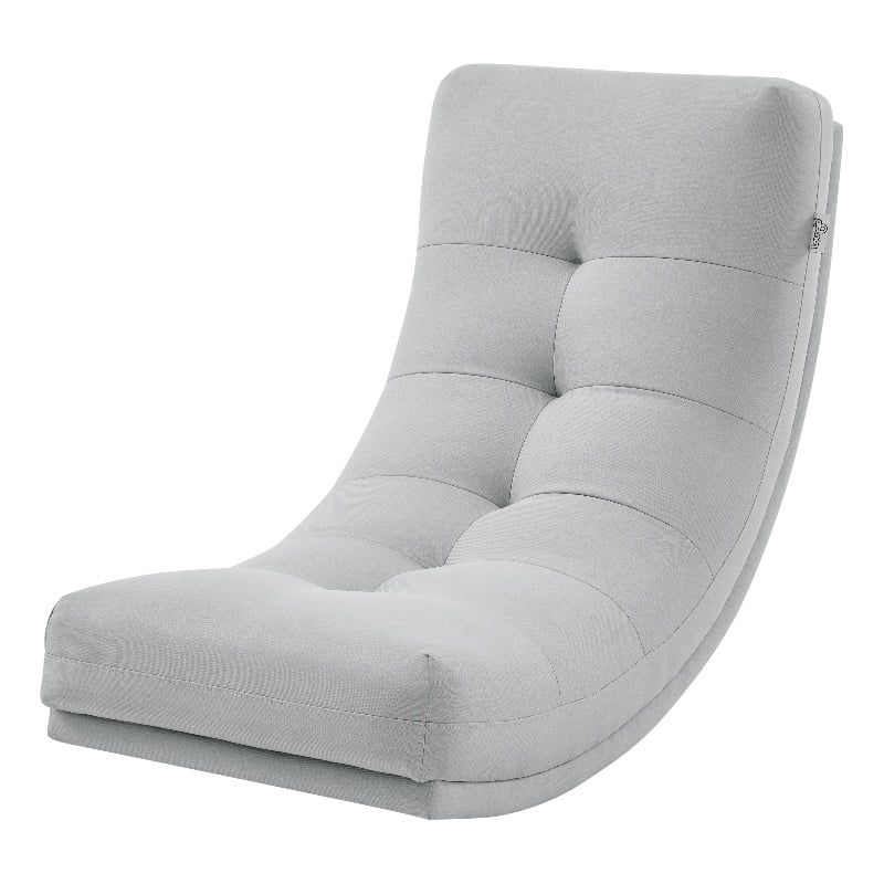 Posh Living Allana Upholstered Linen & Wood Rocking Chair in Gray