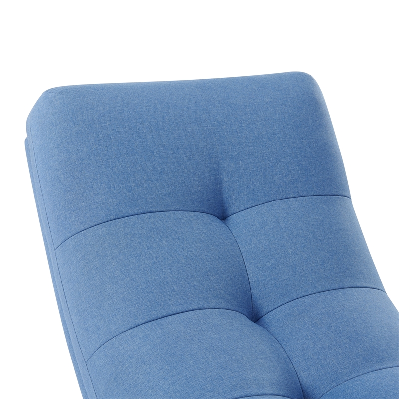Posh Living Allana Upholstered Linen & Wood Rocking Chair in Blue