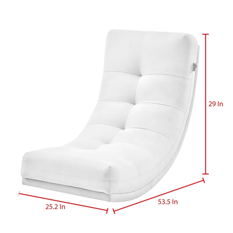 Posh Living Allana Upholstered Linen & Wood Rocking Chair in Blue