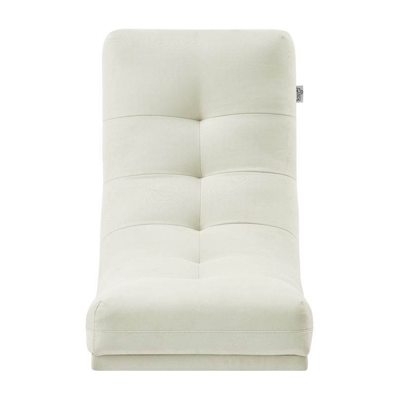 Posh Living Allana Upholstered Linen & Wood Rocking Chair in Beige