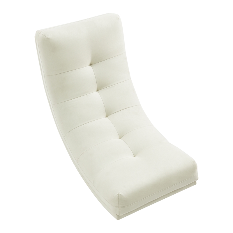 Posh Living Allana Upholstered Linen & Wood Rocking Chair in Beige