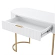 Posh Living Zaylie Modern Wood & Steel Dressing Vanity Table in White/Gold