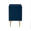 Posh Living Vail Wood Side Table Nightstand in Navy/Gold