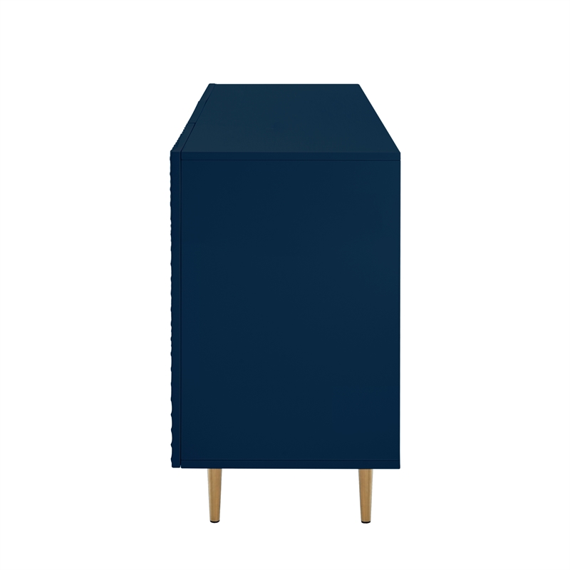 Posh Living Vail 2-Drawer Modern Wood Sideboard Buffet Cabinet in Navy/Gold