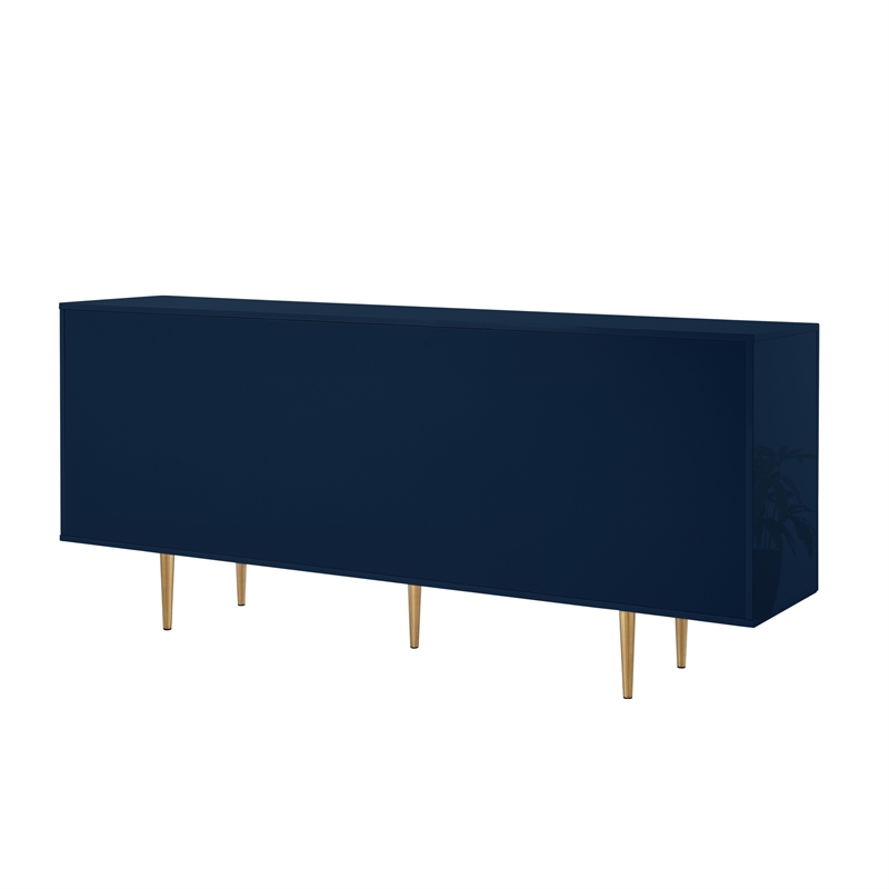Posh Living Vail 2-Drawer Modern Wood Sideboard Buffet Cabinet in Navy/Gold
