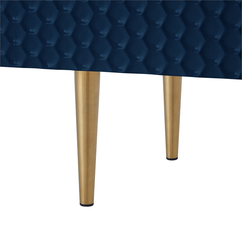 Posh Living Vail 2-Drawer Modern Wood Sideboard Buffet Cabinet in Navy/Gold