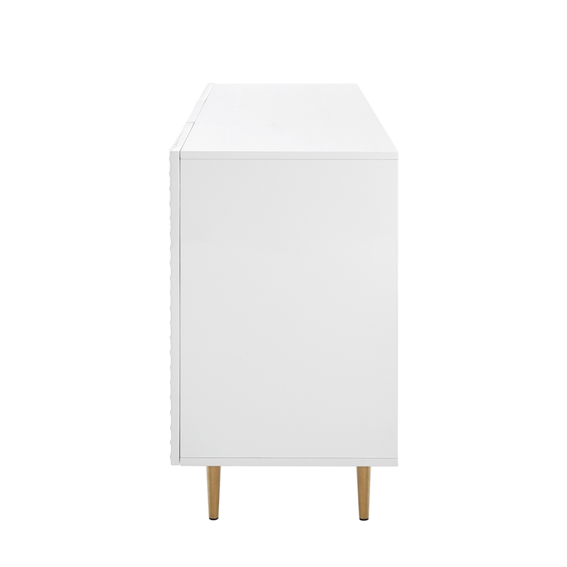 Posh Living Vail 2-Drawer Modern Wood Sideboard Buffet Cabinet in White/Gold