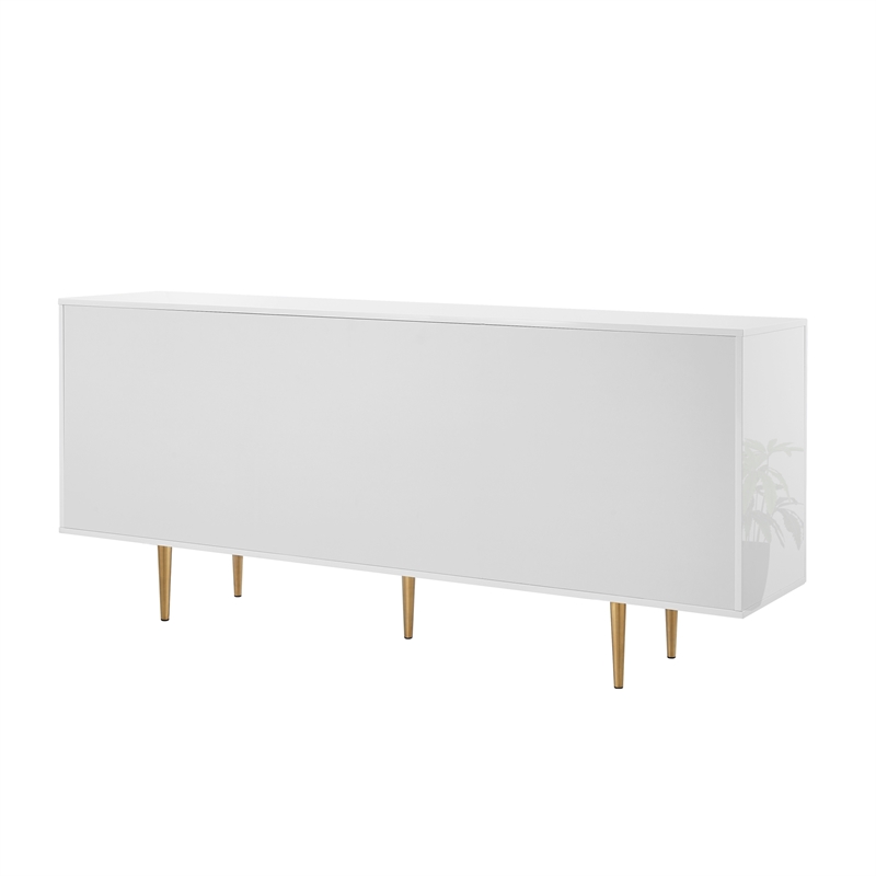 Posh Living Vail 2-Drawer Modern Wood Sideboard Buffet Cabinet in White/Gold