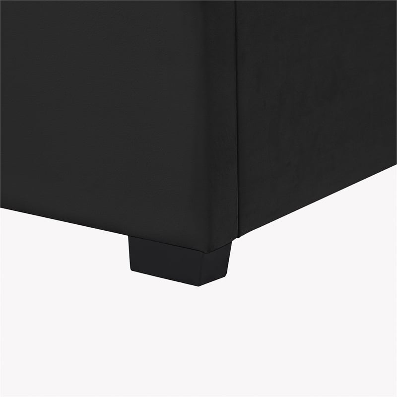 Posh Living Delani Velvet Full Platform Bed Black