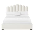 Posh Living Delani Velvet Full Platform Bed Ivory