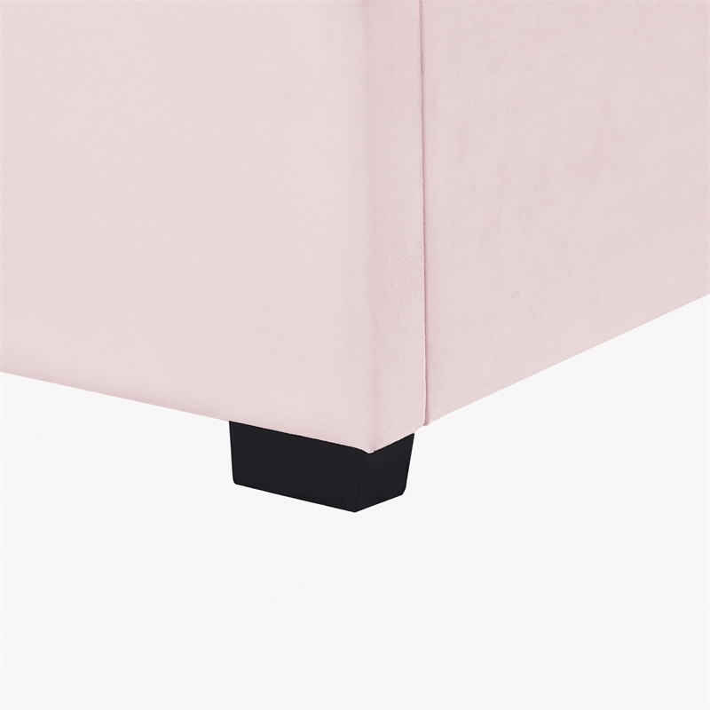 Posh Living Delani Velvet Queen Platform Bed Blush