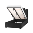 Posh Living Delani Velvet Twin XL Platform Bed Black