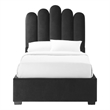 Posh Living Delani Velvet Twin XL Platform Bed Black