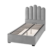 Posh Living Delani Velvet Twin XL Platform Bed Grey