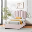 Posh Living Delani Velvet Twin XL Platform Bed Blush