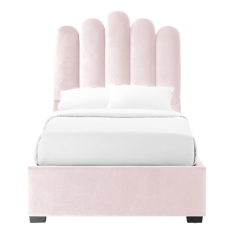 Posh Living Delani Velvet Twin XL Platform Bed Blush