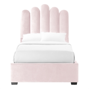 Posh Living Delani Velvet Twin XL Platform Bed Blush