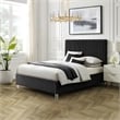 Posh Living Evette Velvet Queen Platform Bed Black