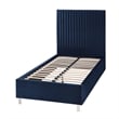 Posh Living Evette Velvet Twin XL Platform Bed Navy