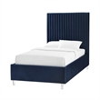 Posh Living Evette Velvet Twin XL Platform Bed Navy
