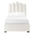 Posh Living Delani Velvet Twin XL Platform Bed Ivory
