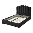 Posh Living Delani Velvet Queen Platform Bed Black