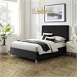 Posh Living Evette Velvet King Platform Bed Black