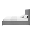 Posh Living Evette Velvet King Platform Bed Grey