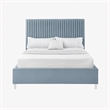 Posh Living Evette Velvet King Platform Bed Slate Blue