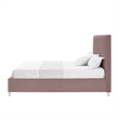 Posh Living Evette Velvet King Platform Bed Pink