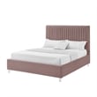 Posh Living Evette Velvet King Platform Bed Pink