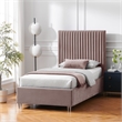 Posh Living Evette Velvet Twin XL Platform Bed Pink
