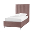 Posh Living Evette Velvet Twin XL Platform Bed Pink