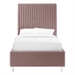 Posh Living Evette Velvet Twin XL Platform Bed Pink