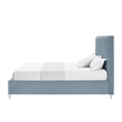 Posh Living Evette Velvet Queen Platform Bed Slate Blue