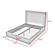 Posh Living Evette Velvet Queen Platform Bed Slate Blue