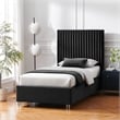 Posh Living Evette Velvet Twin XL Platform Bed Black