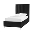 Posh Living Evette Velvet Twin XL Platform Bed Black