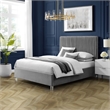 Posh Living Evette Velvet Queen Platform Bed Grey