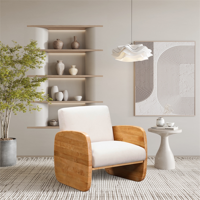 Posh Living Jolynn Wood Arm Chair Natural