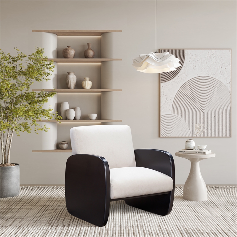 Posh Living Jolynn Wood Arm Chair Black