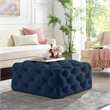 Posh Living Ramon Linen Cocktail Ottoman Navy