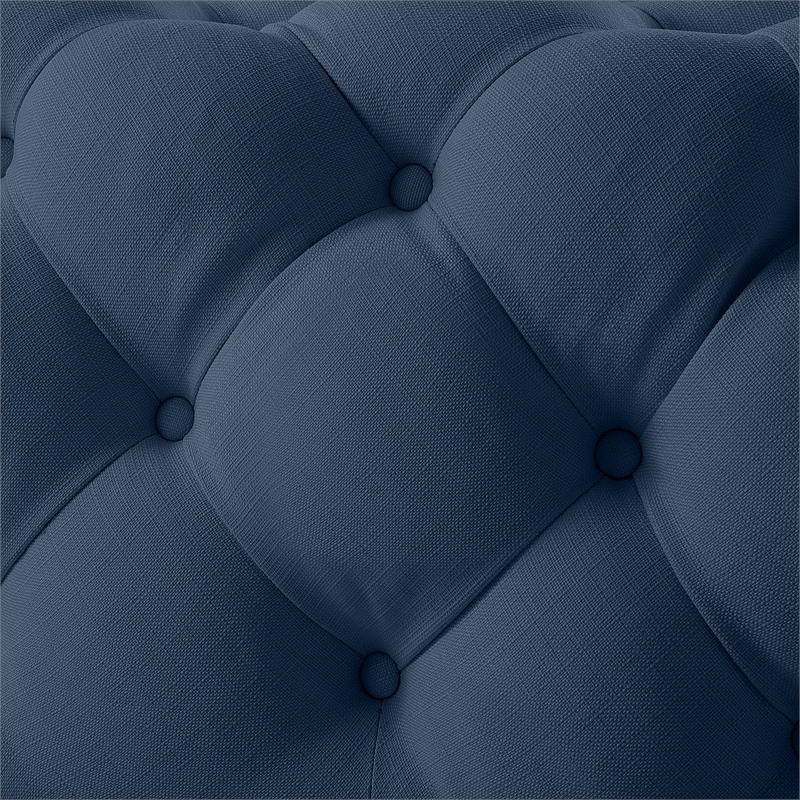 Posh Living Ramon Linen Cocktail Ottoman Navy